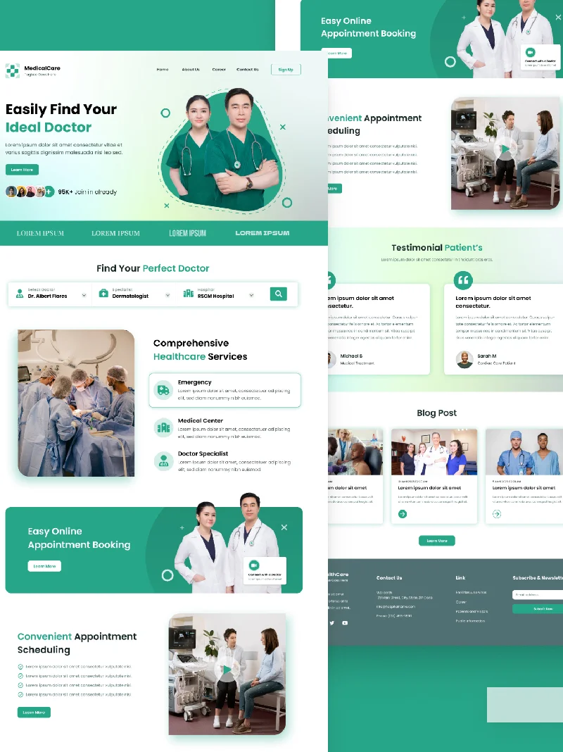 Healthcare marketing team reviewing A/B testing results and landing page conversion data