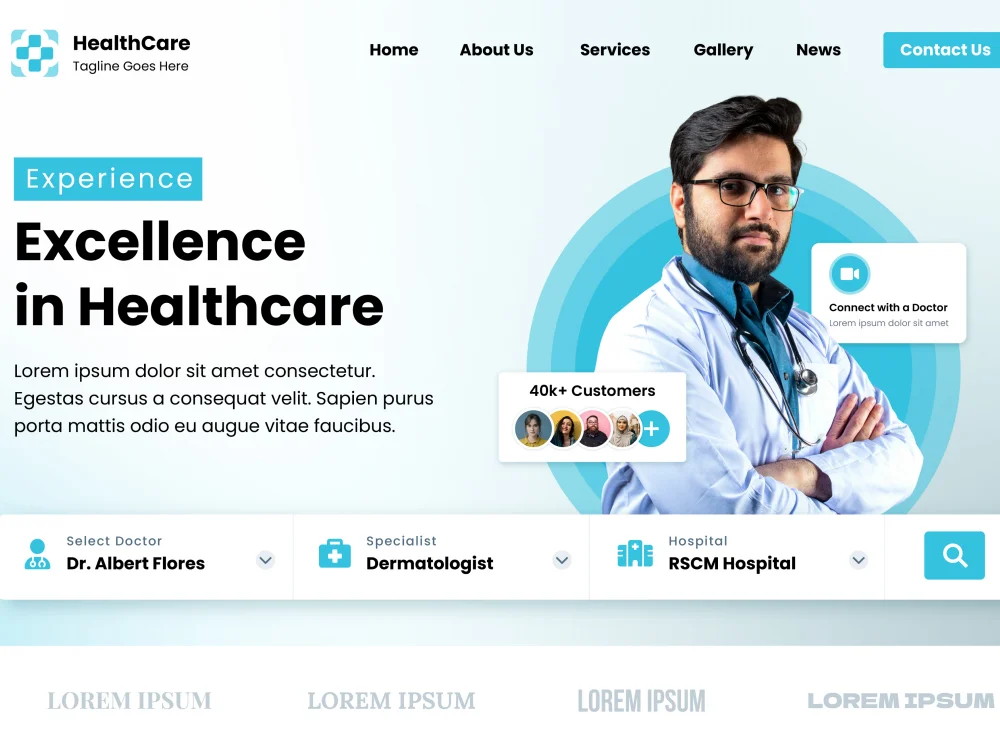 AI search interface reviewing healthcare landing page answers and service information