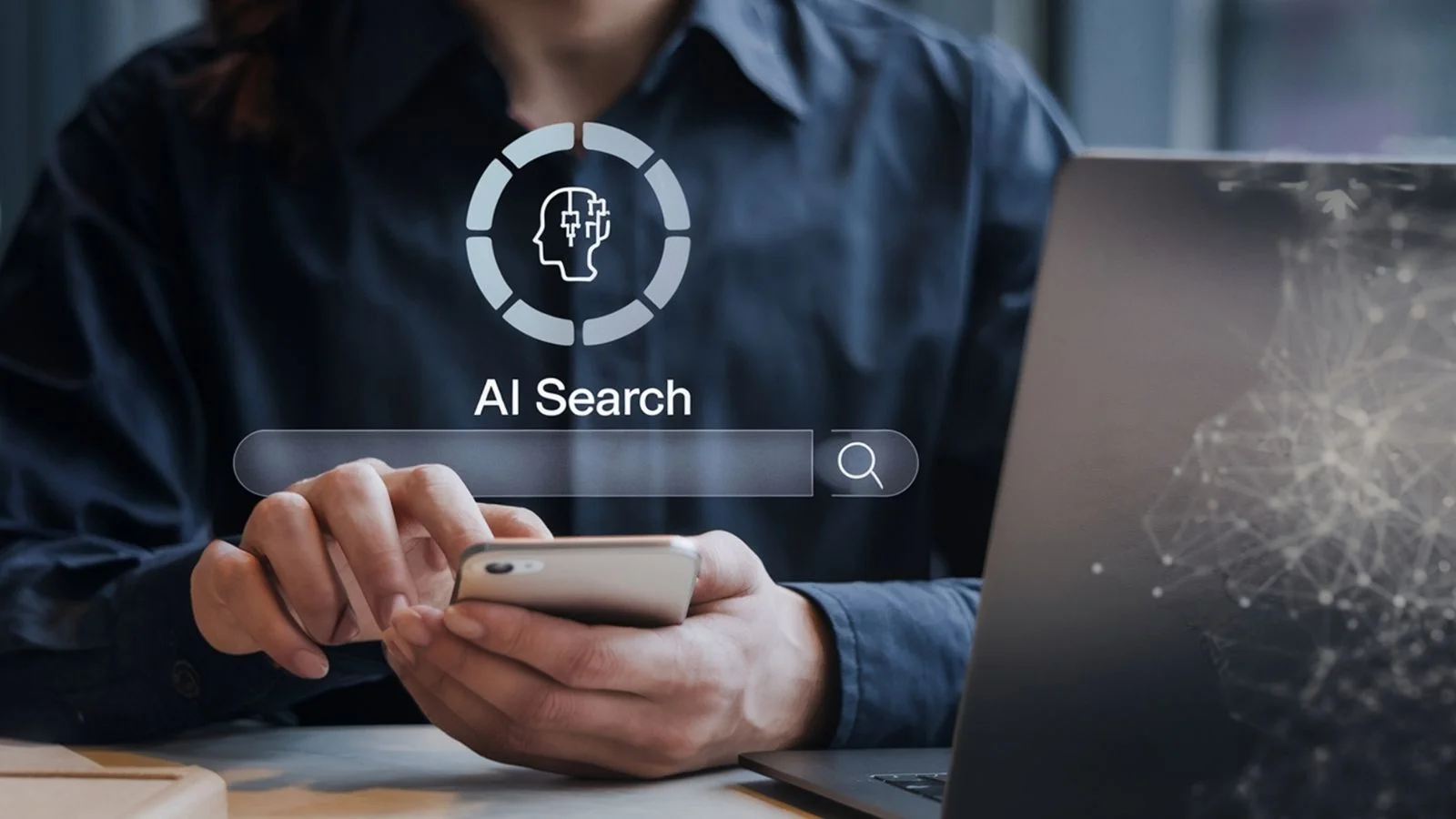 Healthcare marketing dashboard showing AI search visibility and qualified patient inquiries