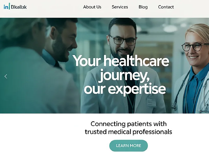 Healthcare landing page conversion interface with service details and appointment CTA