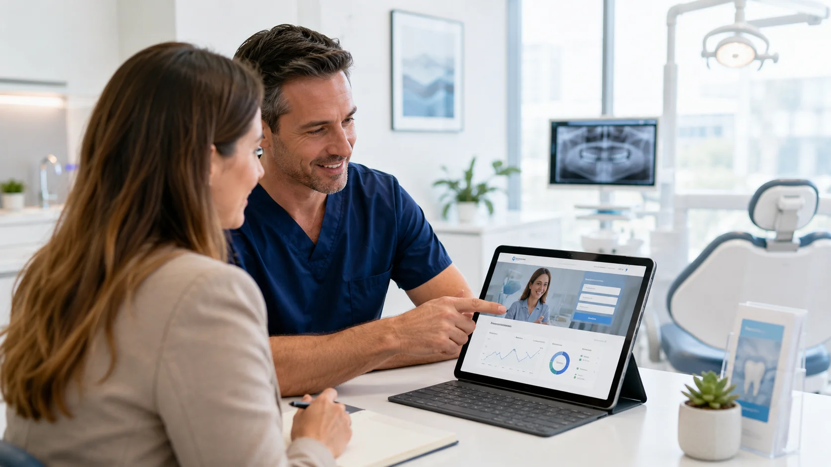 Healthcare marketing team reviewing patient lead quality and landing page performance