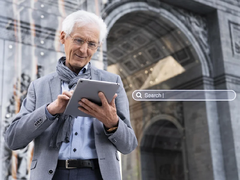 AI search results interface comparing healthcare providers, reviews, and appointment options
