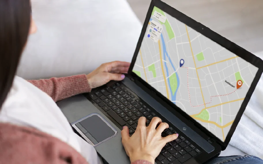Dr. Daniel Brooks in a modern Austin dental practice reviewing Google Maps local search results on a tablet before the first patient arrives.