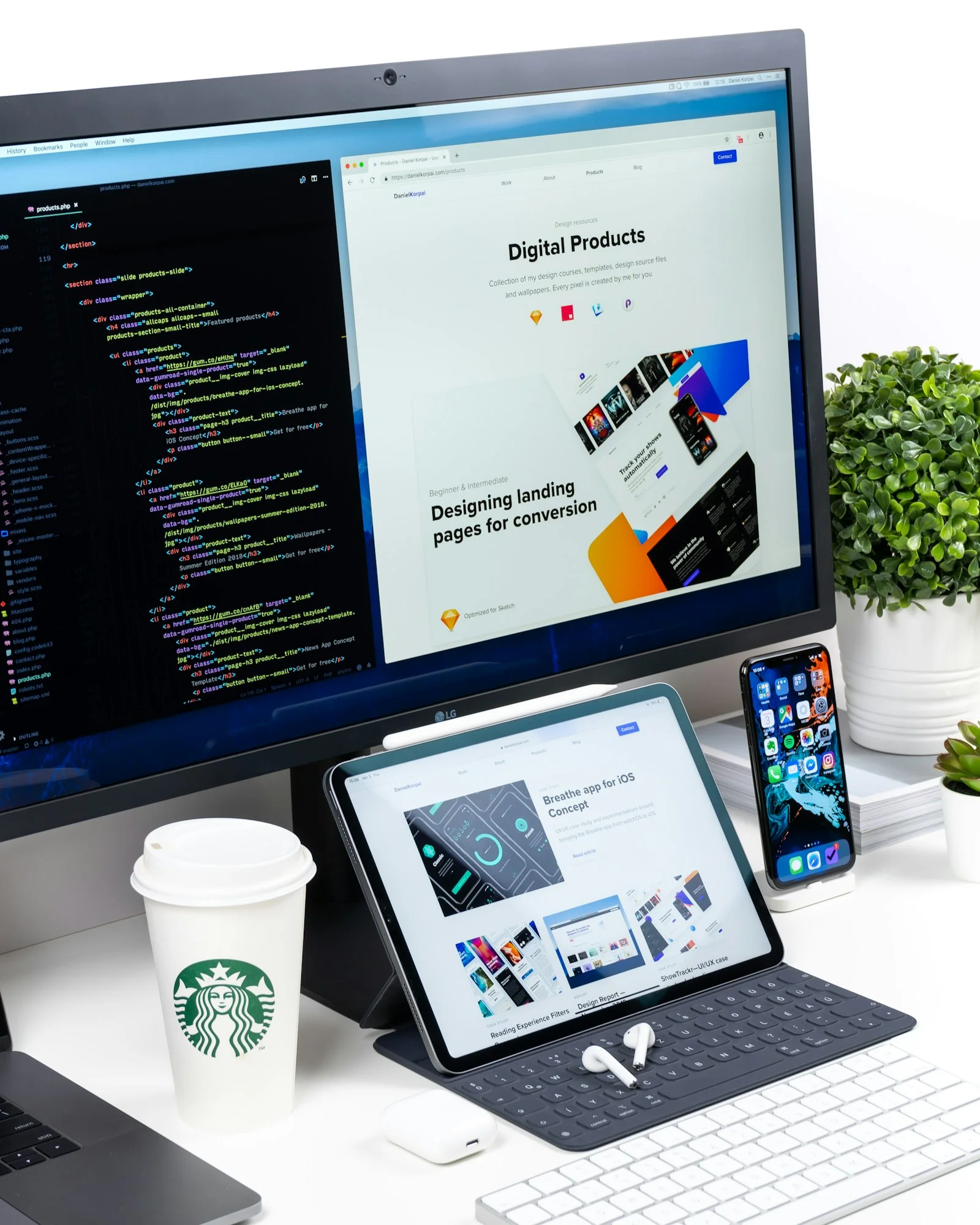 Developer building a fast, marketing-ready website for a healthcare practice on a laptop